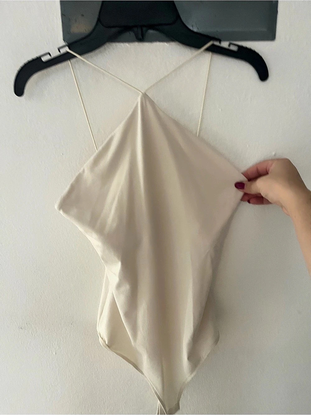 H&M Halterneck Thong Bodysuit Cream Medium